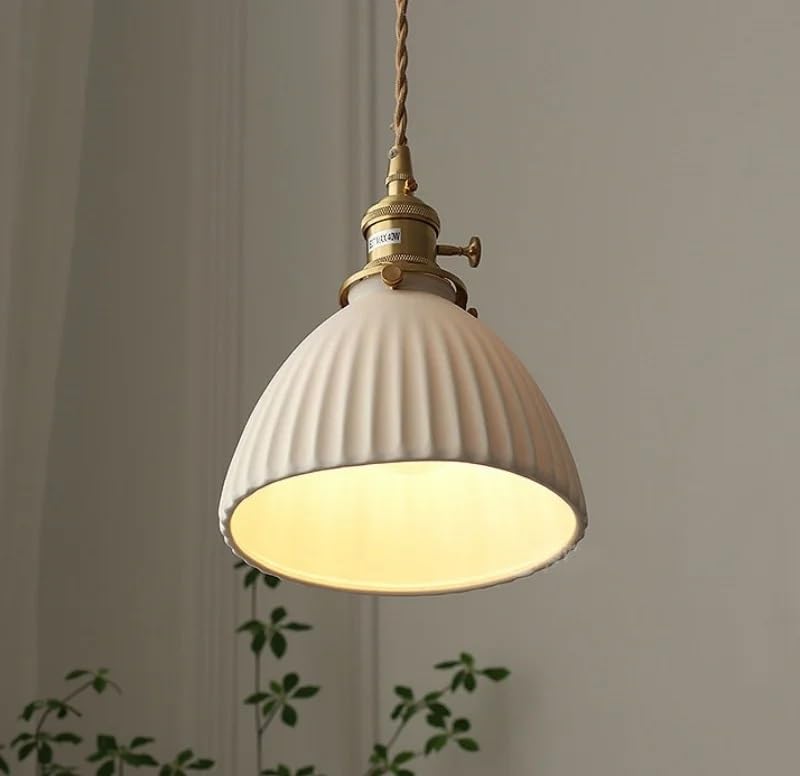 Suspension céramique LED réglable avec interrupteur laiton design - 3