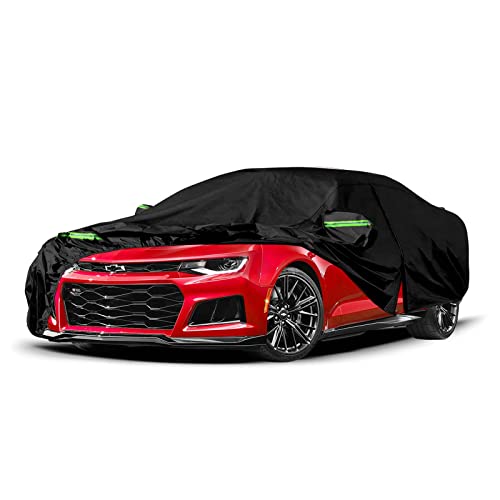 Fundas impermeables para automóvil de repuesto para Chevy Camaro 2010-2024, 6 capas para todo tipo de clima, ajuste personalizado, con puerta de cremallera para protección contra nieve, lluvia, polvo,