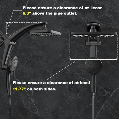 Image of 12-Inch High Pressure Rain Shower Head with Handheld Spray Combo, Magnetic