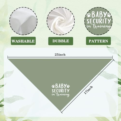 Baby Security in Training Dog Bandana,Green Adjustable Triangle Dog Scarf, Dogs Pregnancy Announcement Bandana, Pregnancy Announcement Accessory for Small and Medium Dogs by YJIKRTVT - Image 2