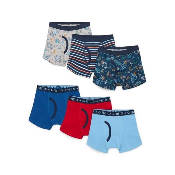 Toddler Boys Cotton Boxer Brief Underwear, 6-Piece, Sizes 2T-5T - Crafted In A Soft And Breathable Cotton, These Briefs Feature A Tag-free Design Along With Fun Prints And Seriously Cool Solid Styles