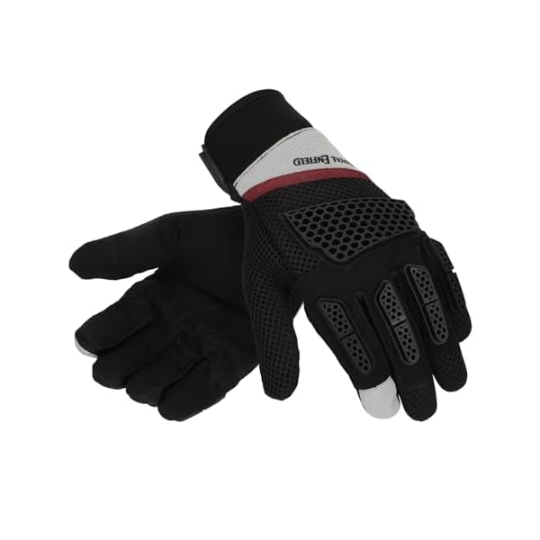 Royal Enfield Street Ace Riding Gloves | Air Mesh- optimum ventilation | Microsuede patch for grip | Poly Stretch fabric | Protection- TPR Knuckle protectors | OFF-WHITE 2XL