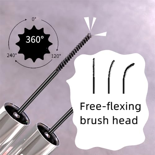 Black Waterproof Mascara for Fine Short Eyelash, Small Wand Brush Mascara, Long-Lasting, Smudge-proof, Voluminous Eyelashes, Gift(1 Pcs) - Image 3