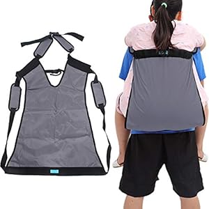 Patiëntlift Sling, Drager Uitgeschakeld Ouderen Band omhoog Trap naar beneden Verplaatsende transferriem voor oudere huisdieren Big-Kid (grijs)(Large Size)