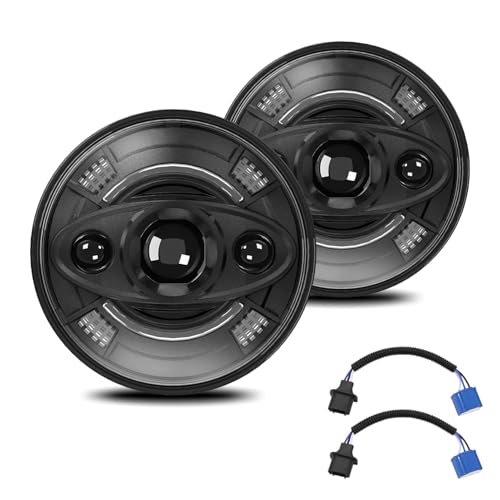 Phares LED de voiture 7 pouces feux de route croisement clignotants DRL auto lot de 2
