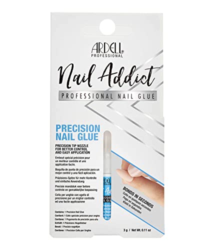 ARDELL Nagelkleber mit Präzisionsspitze für künstliche Nägel und Verzierungen (Inhalt 3g) | eingerissene Fingernägel & Nail Tips | extra stark & schnelltrocknend | Professional Precision Nail Glue