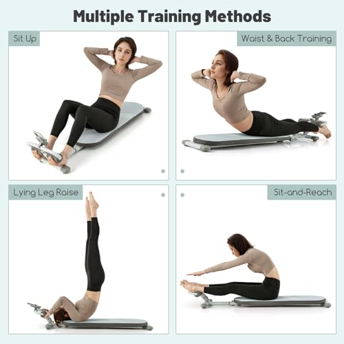 COSTWAY Sit Up Bench, 150KG Foldable Abdominal Training Workout Bench with 3 Gear Adjustable Angles and Adjustable Length, Versatile AB Crunch Machine Fitness Equipment for Home Gym - Image 3