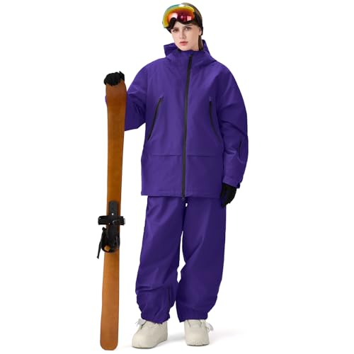 Oymyakon Womens Ski Suit Waterproof Snow Suits Snowboard Jacket and Pants Set Baggy Winter Insulated Snowsuit Coats Purple L by Oymyakon - Image 2