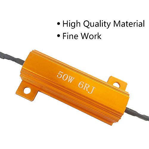 JABINCO 4Pcs 6-ohm Load resistors - Fix LED Bulb Fast Hyper Flash Turn Signal Blink Error Code (Resistors get Very hot During Working)