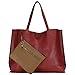 Scarleton Stylish Reversible Tote Bag H18422014 - Burgundy/Khaki