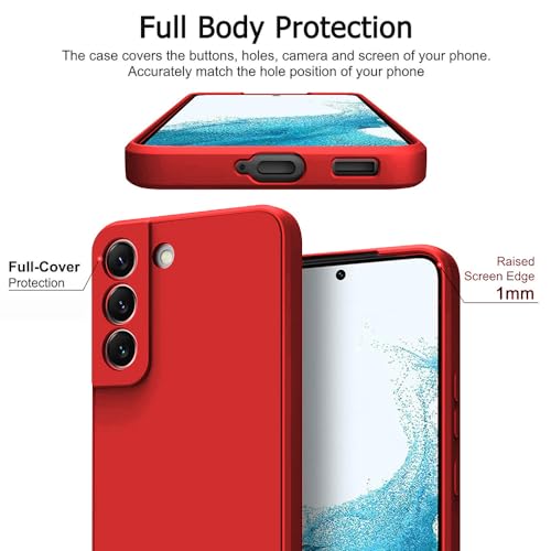 Image of Back Cover for Samsung Galaxy S22 Plus 5G | Full Camera Protection | Premium Liquid Silicon Case | Flexible Bumper Case for Samsung Galaxy S22 Plus 5G (Red)