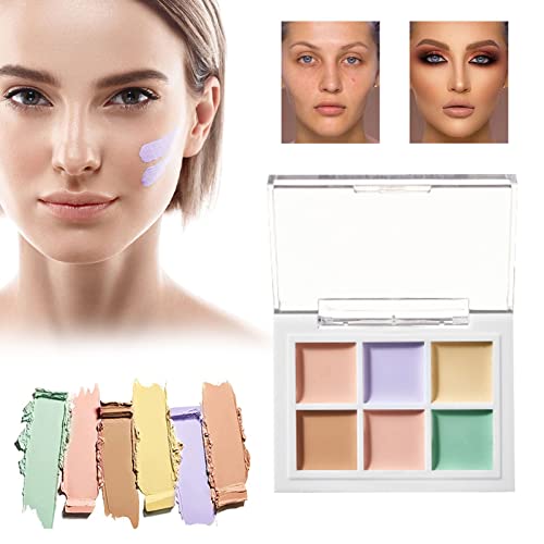 Color Correcting Concealer Palette, Color Correcting Concealer Cream, 6 Color Professional Creamy Concealer Palette, Waterproof ï¼ moisturizing, Effectively Cover Acne Blemishes, Dark Circlesï¼Even Skin Tone