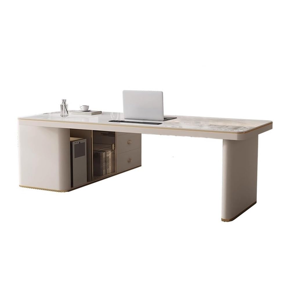 Acrittura Scrivania ad angolo in ardesia leggera e di lusso, scrivania moderna for l'home office(M)