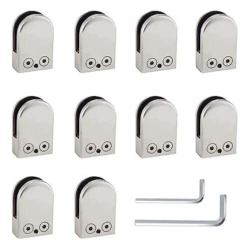 Clips de espiga vidrio regulables y abrazaderas de suelo en acero inoxidable de 10mm pack 10 2