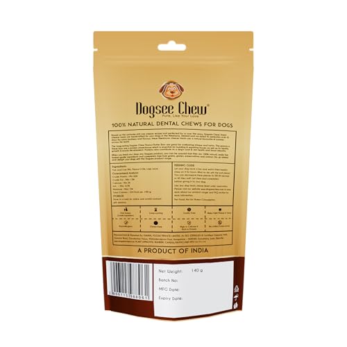 Image of Dogsee Peanut Butter Infused 100% Natural Yak Chew Bones for Dogs 140 gm (Medium - 2 Chews) Healthy Alternative to Rawhide - High Protein, All Life Stages