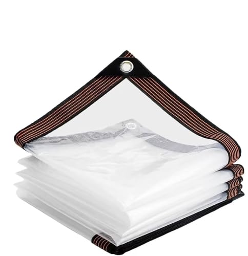 Waterproof Clear Tarpaulin with Eyelets, 1.5m x 2m PVC Tarps Thicken Tarp Cover, Outdoor Transparent Cover for Garden Patio Lawn Plants Greenhouse or Barn