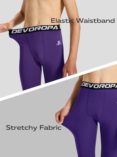 Image of DEVOROPA Boys Leggings Youth Compression Pants Sports Tights Basketball Football Baseball Soccer Baselayer Slim /Regular /Husky