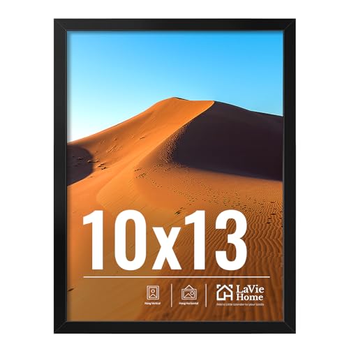 Image of LaVie Home 10x13 Picture Frame for Wall Display, 10x13 Black Picture Frame with HD Plexiglas, 10 x 13 Frame 1 Pack, Display Frame for Vertical or Horizontal, Classic Collection