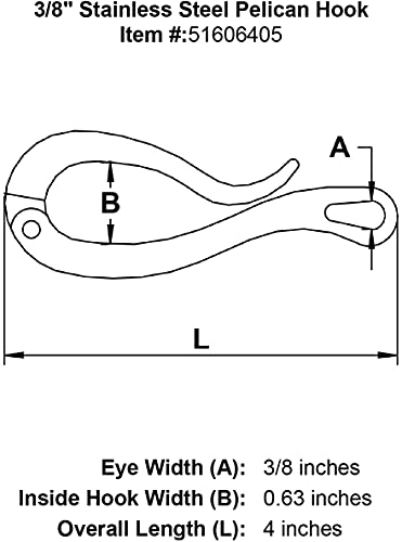 E-Rigging 3/8" Stainless Steel Pelican Hook #TOP1