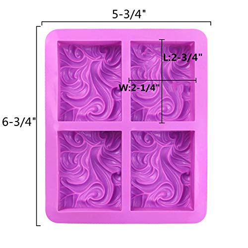 DD-life 2PCS Sea Wave Silicone Soap Molds, 4-Cavity Rectangular Wave Silicone Molds for Homemade Soaps Chocolate Jelly Pudding Mousse Cake Making by DD-life - Image 2