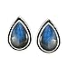 Genuine Labradorite 925 Sterling Silver Overlay Handmade Fashion Earrings Jewelry