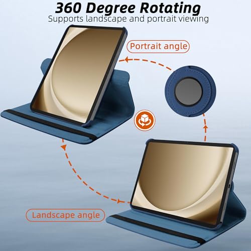 Image of TGK 360 Rotatable Flip Cover for Samsung Galaxy Tab A11+ Plus 11 Inch 2025 Case /Galaxy Tab A9 Plus 2023 (Dark Blue)