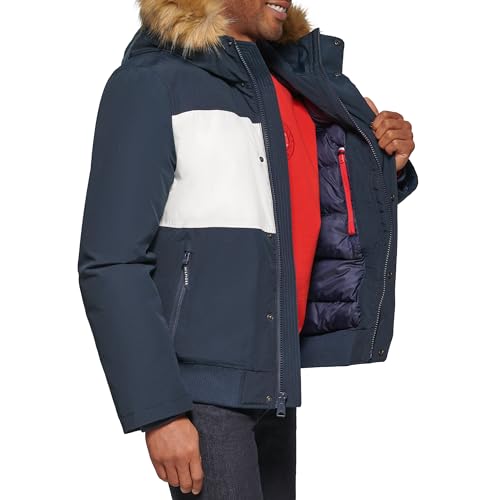 Image of Tommy Hilfiger Men's Arctic Cloth Quilted Snorkel Bomber Jacket (Standard and Big & Tall)