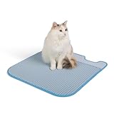 Leo's Loo Too by Casa Leo I Litter Mat I Trap your Cat Litter with a Dual Layer Honeycomb Design I Water Proof Material for Easy Cleaning I Baby Blue