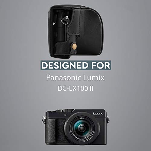 Image of MegaGear MG1565 Ever Ready Genuine Leather Camera Case Compatible with Panasonic Lumix DC-LX100 II - Black