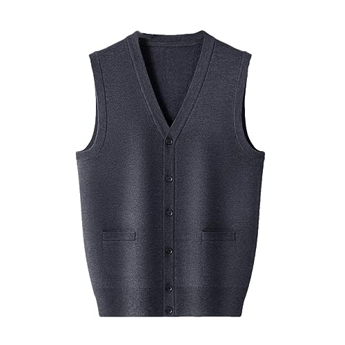 Cárdigan de punto clásico grueso y elegante estilo chaleco ejecutivo