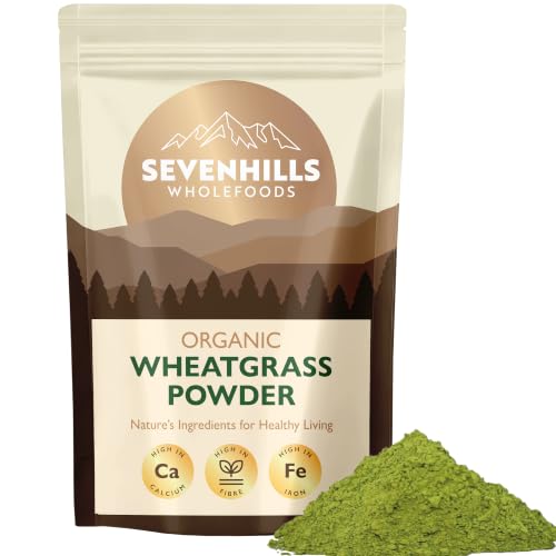 Image of Sevenhills Wholefoods Organic Wheatgrass Powder, European (EU) 500g | Cultivated in Europe | High in Vitamin C and Iron
