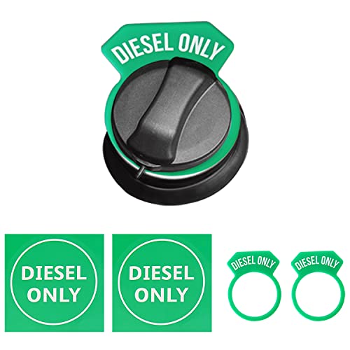 Carrotez Diesel Fuel Cap Silicone Ring 2PCS with 2 Stickers Gas Cap Truck Accessories Replacement Parts - Green