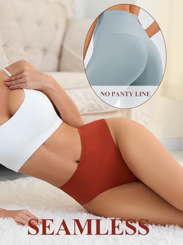 Thongs for Women High Waisted Sexy Seamless Underwear Comfortable Breathable Panties 5 Pack3