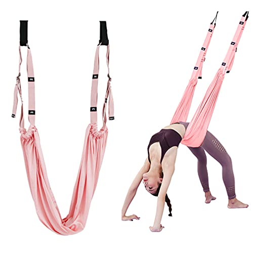 Huaxiao Waist Back Leg Stretch Strap/Yoga Fitness Band At Door Hanging, Waist Leg Assist Trainer For Back Bend Split Inversion Strap Gravity Yoga, Door Flexibility Trainer Beginner Gym (Pink) #TOP27