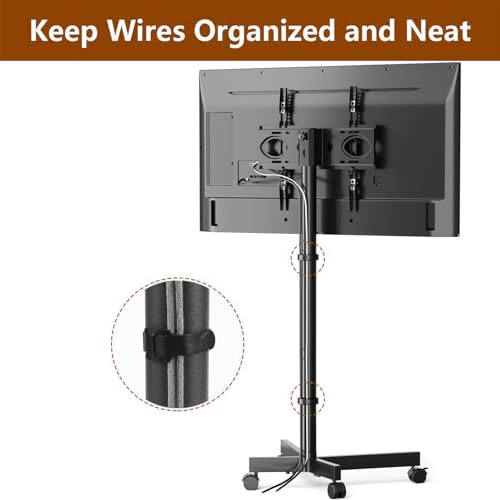 Soporte móvil para TV con ruedas, ajustable en altura y tiltable miniatura 6