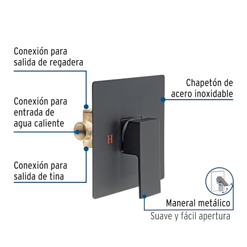 Monomando para regadera con desviador 21 Imagen adicional