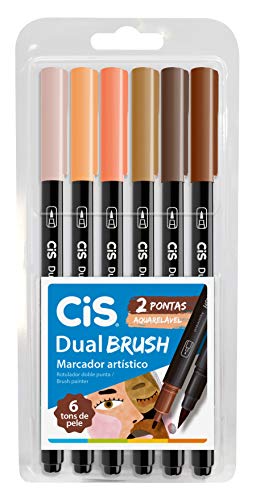 MARCADOR ARTISTICO, CIS, DUAL BRUSH 58.0302, PELE, PACOTE COM 6