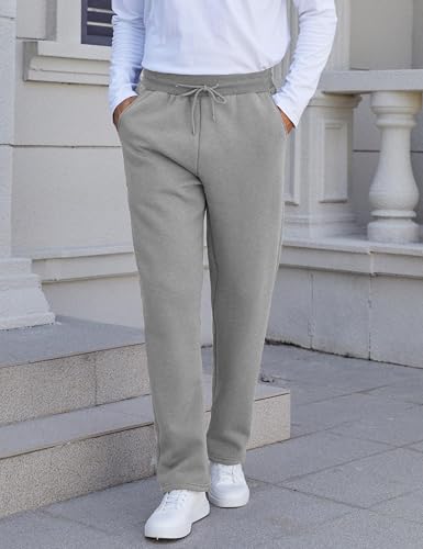 Flygo Men's Fleece Lined Sherpa Sweatpants Winter Warm Pants Jogger Lounge Athletic Pant with Pockets