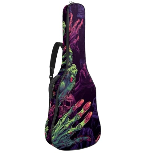 Sac pour guitare acoustique avec 2 poches et bandoulière réglable motif Halloween