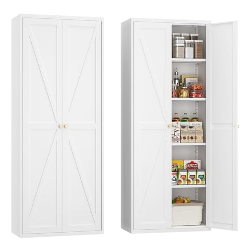 IRONFFICE Pantry Cabinet,Tall Kitchen Pantry...