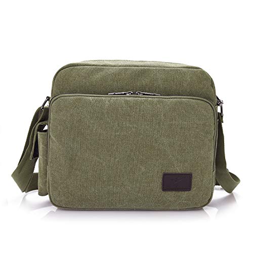 Preisvergleich Produktbild GJJ Canvas Tasche tragbarer Männer Umhängetasche Multifunktions-Rucksack lässig Retro-Tablet-Tasche,Armeegrün,A