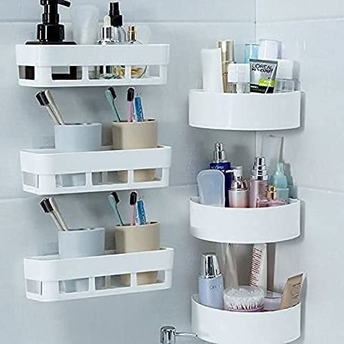 Destiny ABS Plastic Kitchen Bathroom Wall Holder, Corner Shelf (White Colour only) -Combo of 6 Pieces Plastic Wall Shelf (3 Bathroom Shelves + 3 Corner Triangle Shelves) (B0C7HB6Y8S) Amazon Price History, Amazon Price Tracker