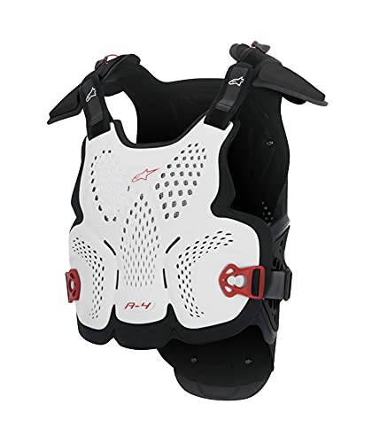 Image of Alpinestars A-4 Chest Protector White Black Red M/L