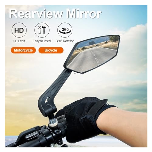Espejo retrovisor de bicicleta para manillar de 22 a 25 mm ajustable 4
