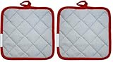 FACKELMANN 683379 Topflappen, aluminisiert, zweifarbig, Baumwolle, Silber, Grau (Packung mit 2)