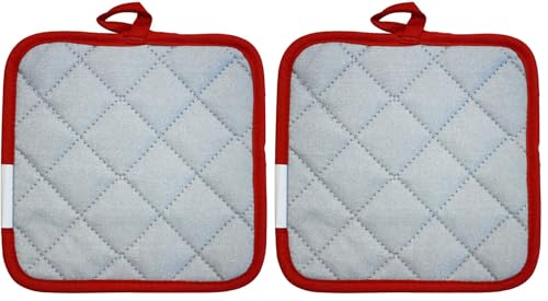 FACKELMANN 683379 Topflappen, aluminisiert, zweifarbig, Baumwolle, Silber, Grau (Packung mit 2)