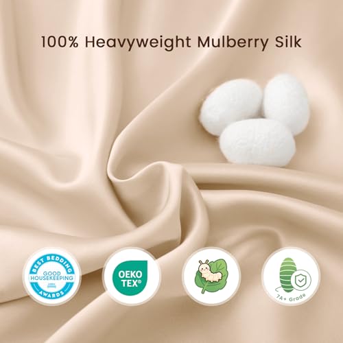 THXSILK 100% 7A+ Grade Mulberry Silk Mini Crib Toddler Baby Bedding Sleeve Sheet for Hair and Skin Health, No More Bed Head and Baby Bald Spots 41.4inch*20.5inch, Champagne - Image 4