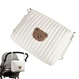 Organizador de pañales plegable, bolsa de pañales de oso, bolsa organizadora de 10 x 8 pulgadas con diseño plegable, bolsa de embalaje con múltiples bolsillos, diseño de oso con bonito estampado, para