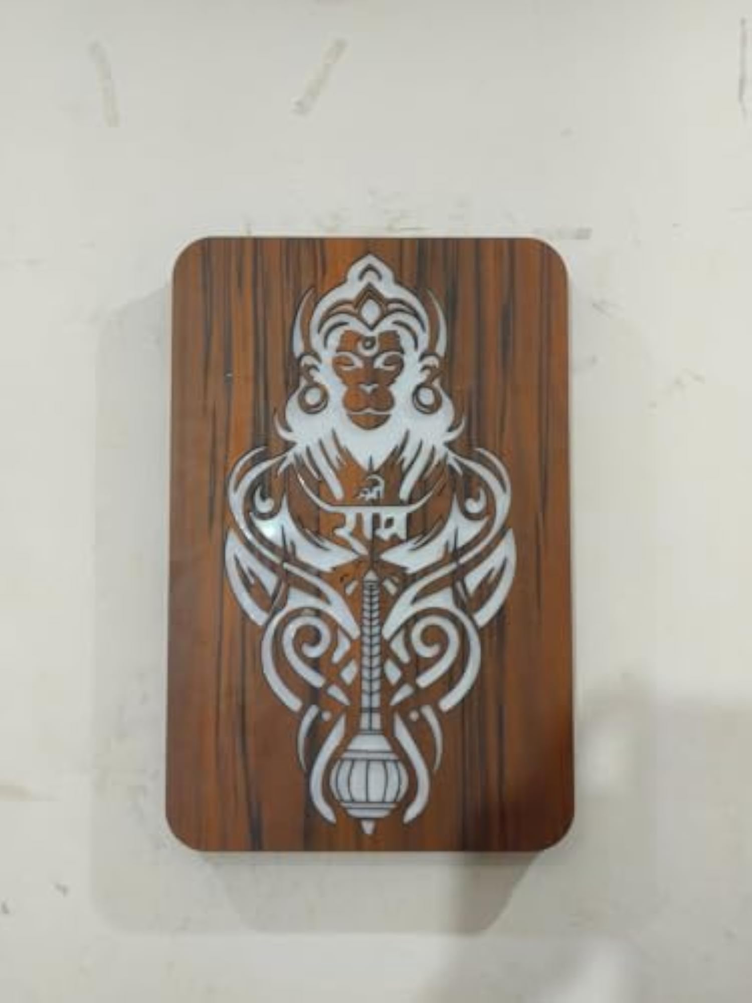 Hanuman Wall Hanging with Warm Backlighting