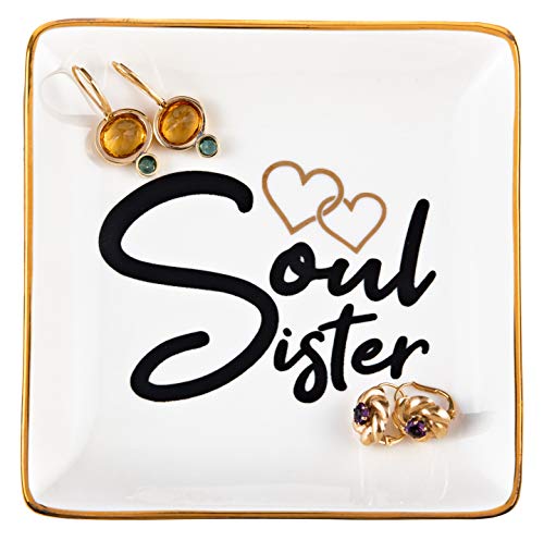 RELISSA Soul Sister Gifts for Women Friends, Gifts for Friends Female, Jewelry Tray